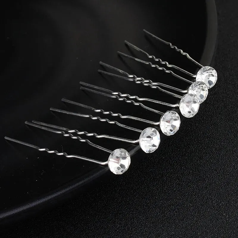 Decorative Crystal and Pearl Hairpins