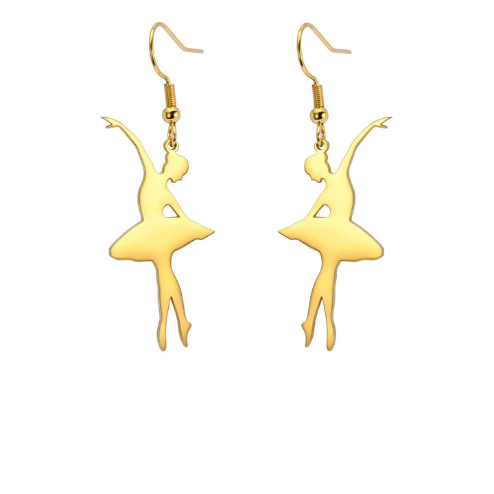 Paar goldene Ballerina-Ohrringe