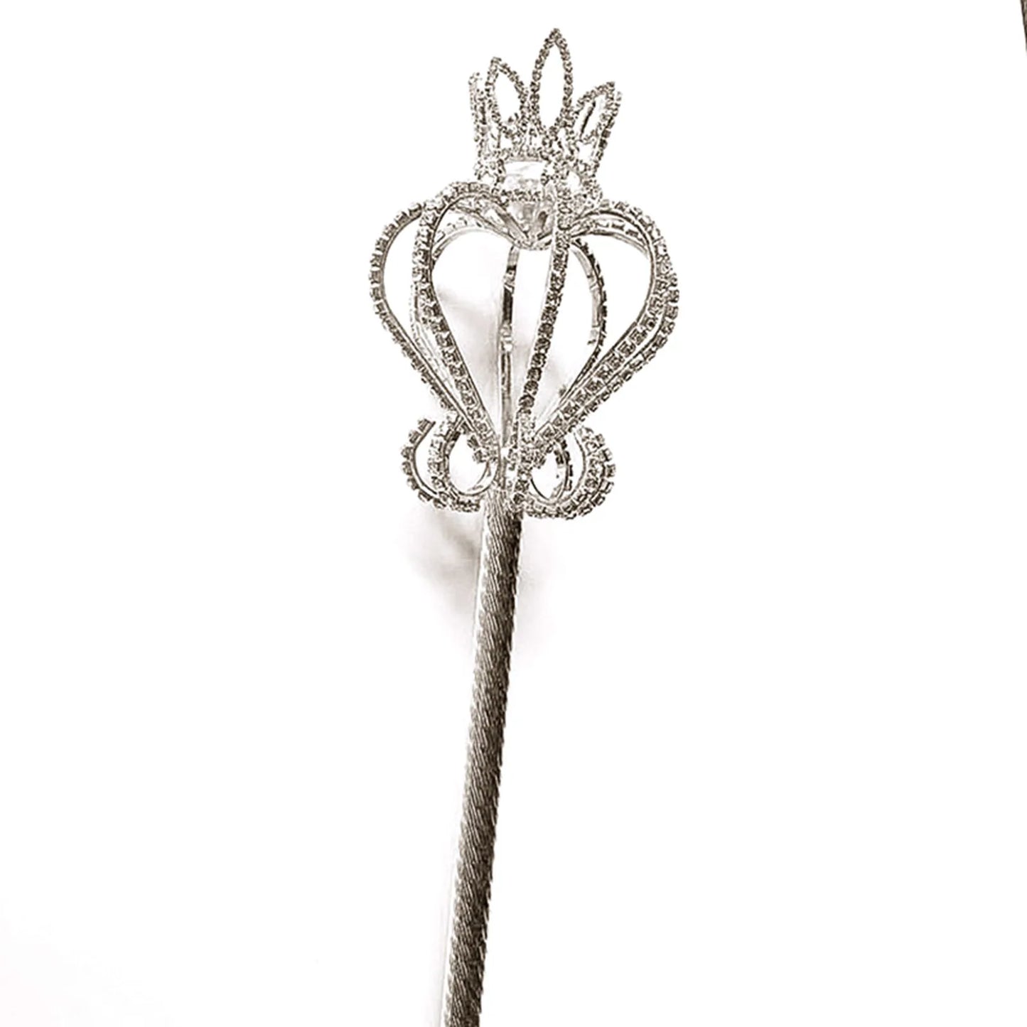 silver and crystal scepter wand