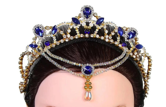 Blue and crystal ballet headpiece YAGP tiara