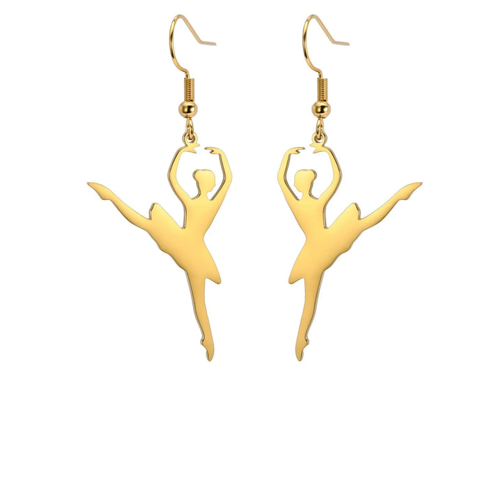 Paar goldene Ballerina-Ohrringe