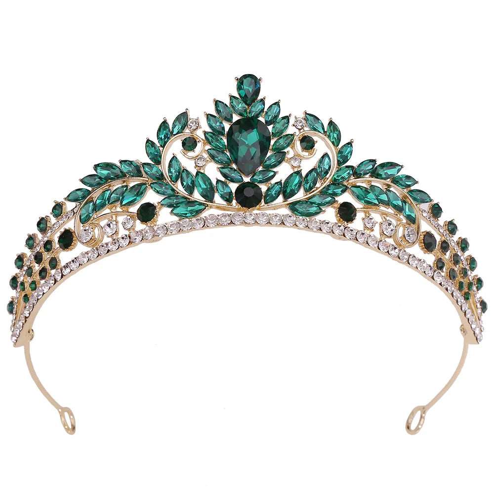 green and gold crystal ballet and wedding tiara