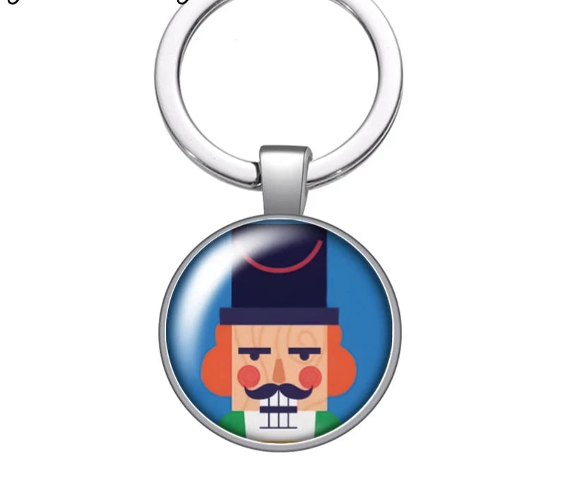 The Glass Cabochon Nutcracker Key Ring