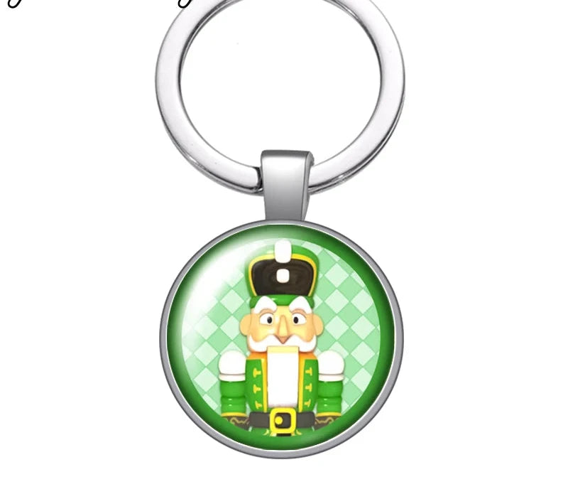 The Glass Cabochon Nutcracker Key Ring