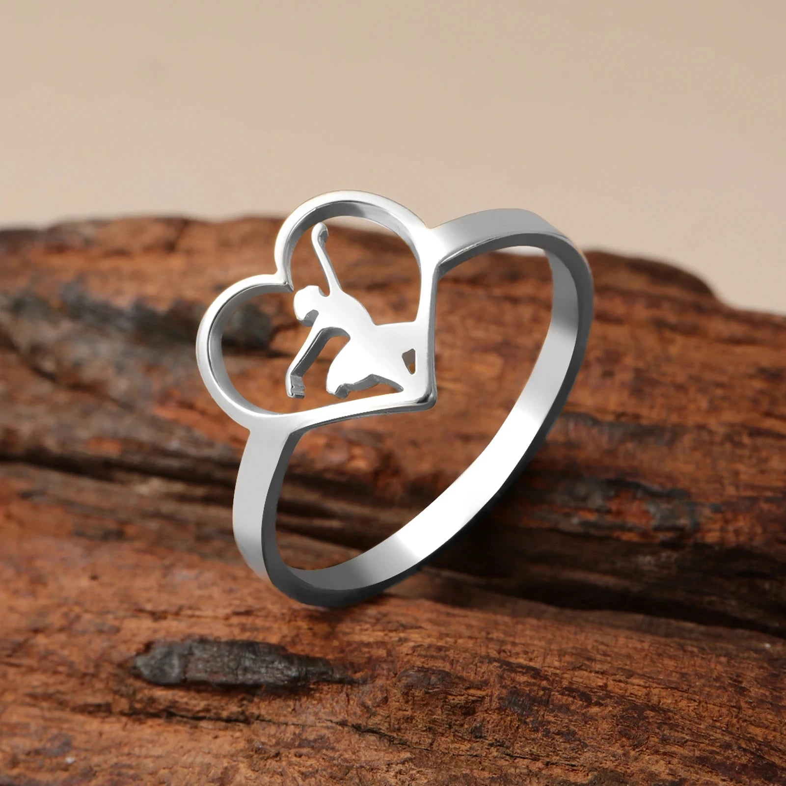 silver ballerina heart ring
