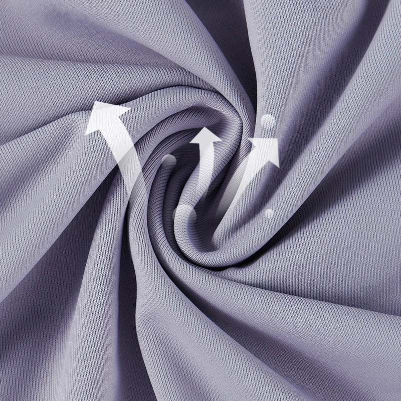 close up of fabric of grey mesh sleeve leotard