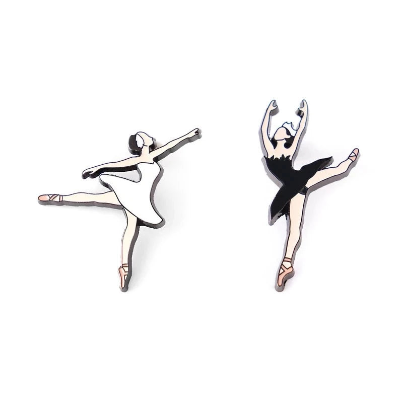 White and Black ballerina pins