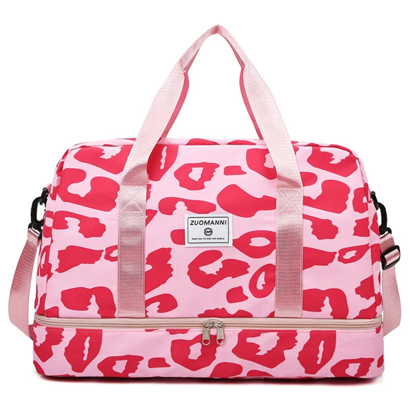 front of pink dance bag sports bag