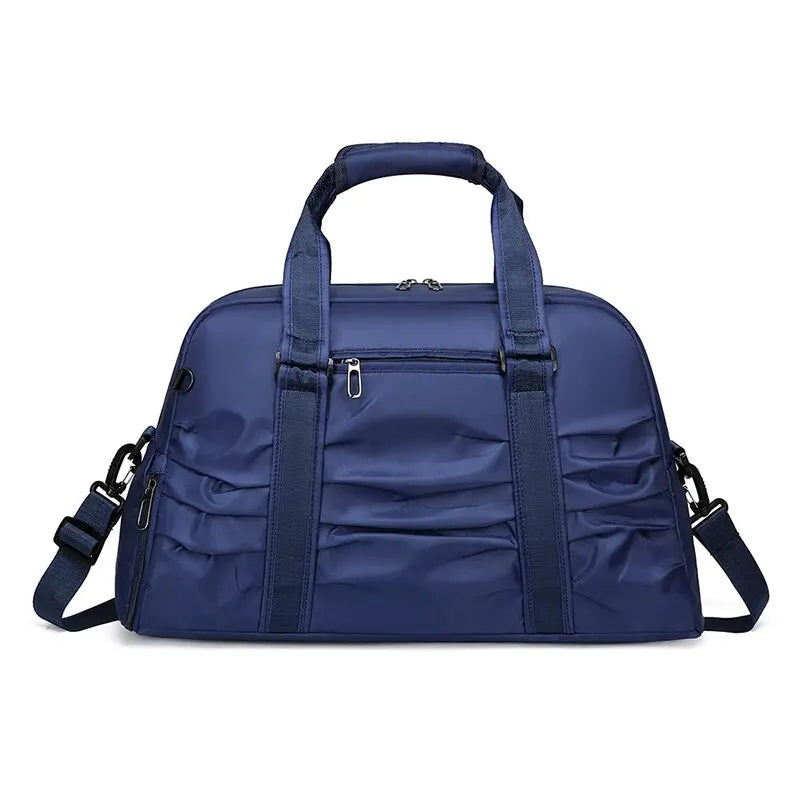 front of navy blue dance bag sports bag