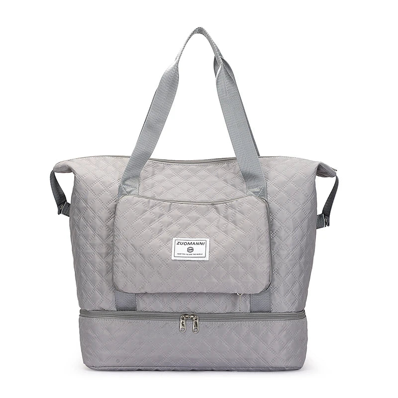 Grey quilted dance and sports bag