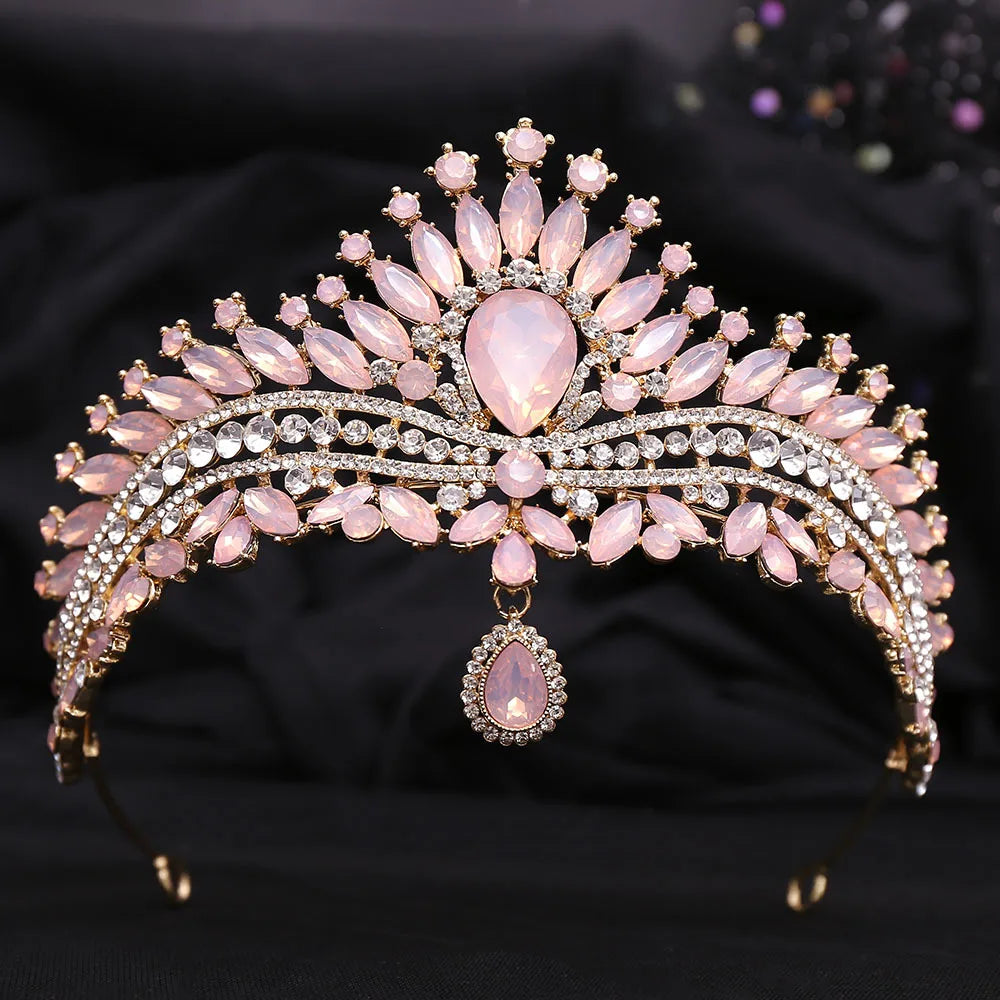 crystal and pink ballet and wedding tiara