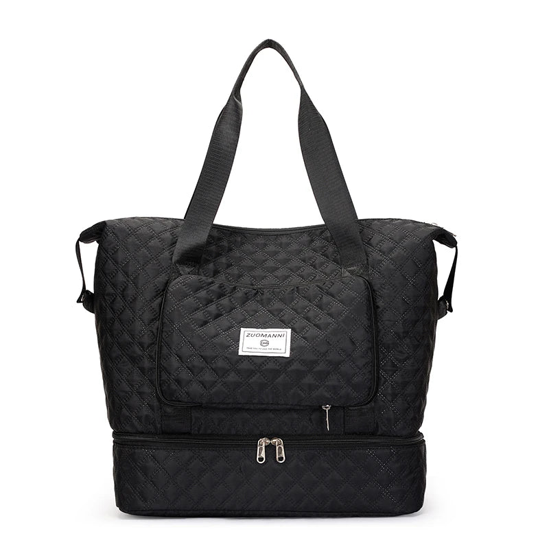black quilted dance and sports bag