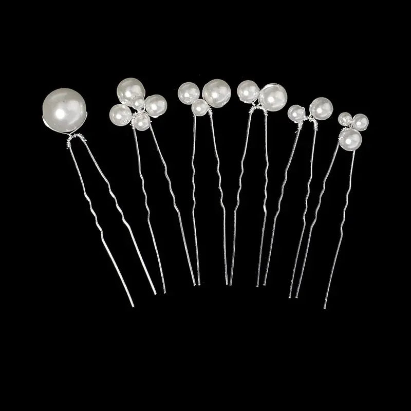 Decorative Crystal and Pearl Hairpins