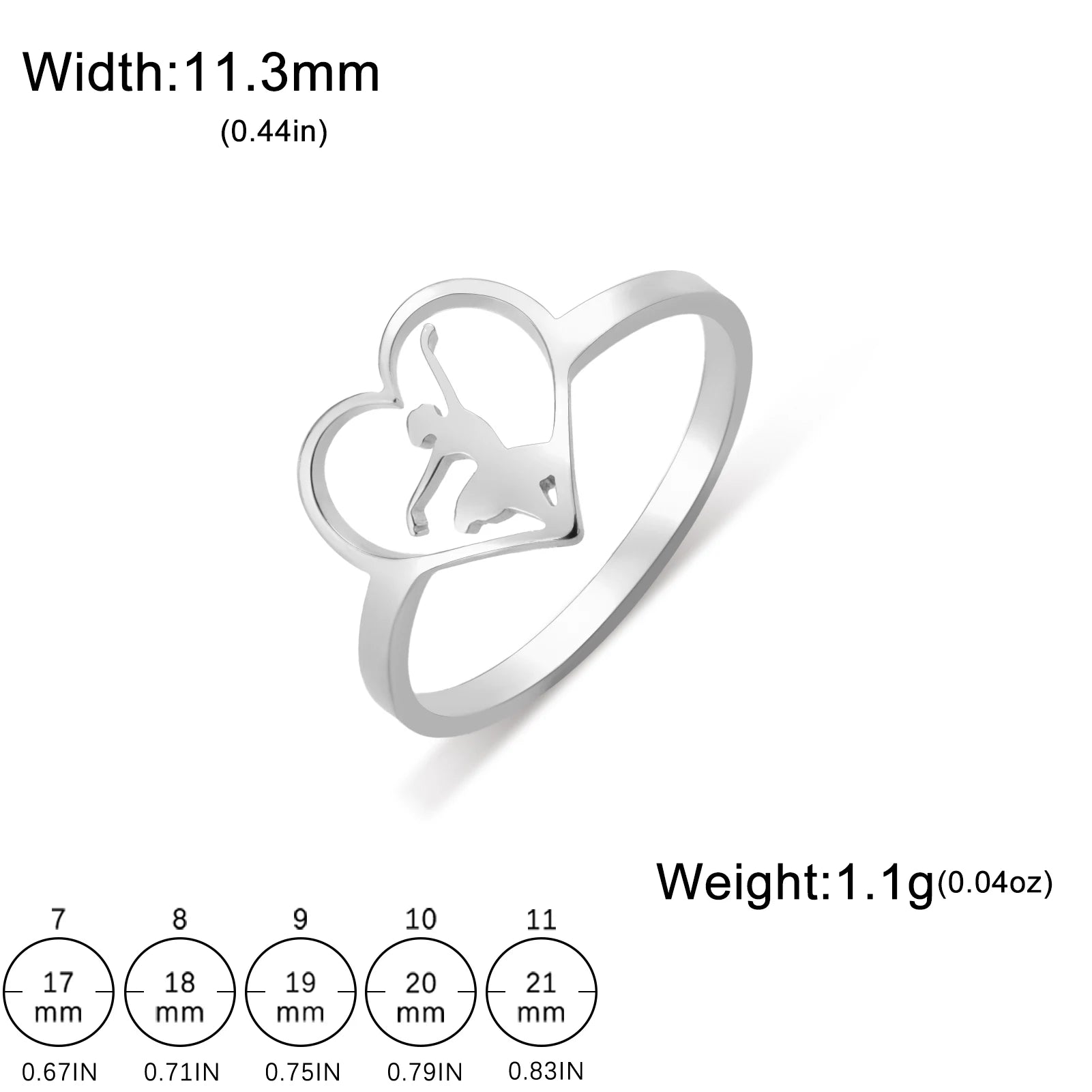 silver ballerina heart ring