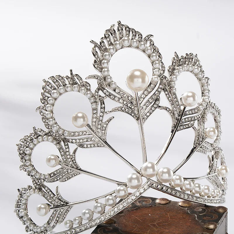 Crystal and Pearl Peacock tiara