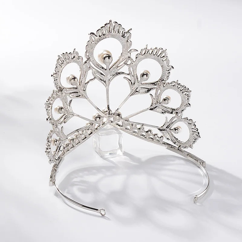 Crystal and Pearl Peacock tiara