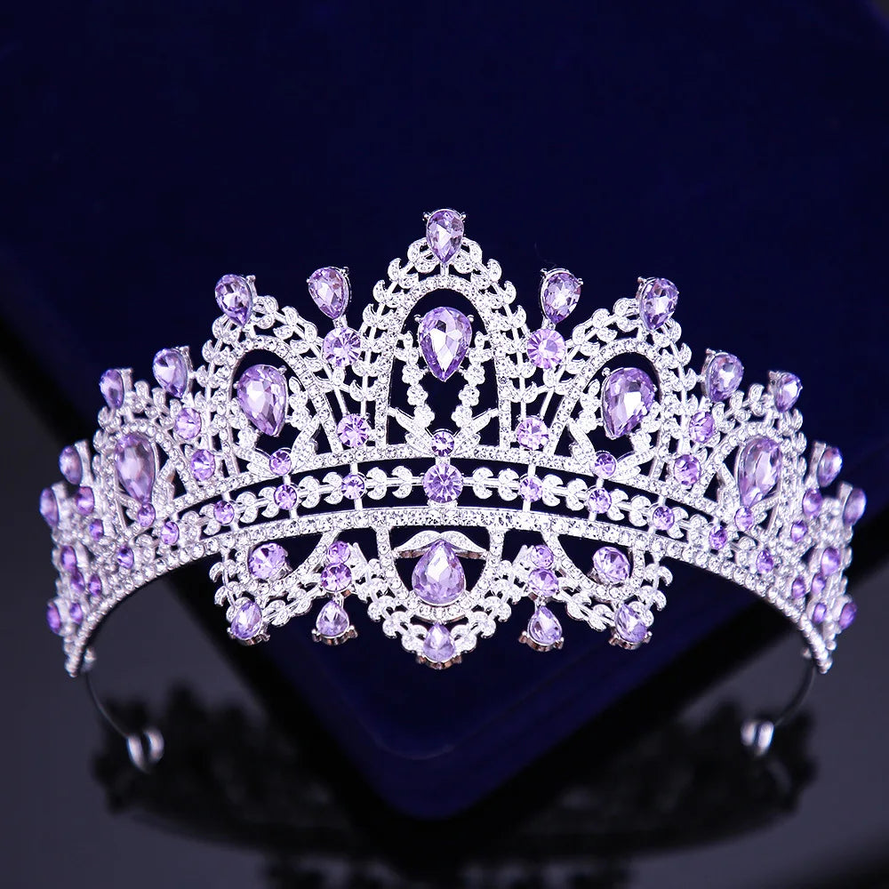 Silver and purple crystal bridal and ballet tiara