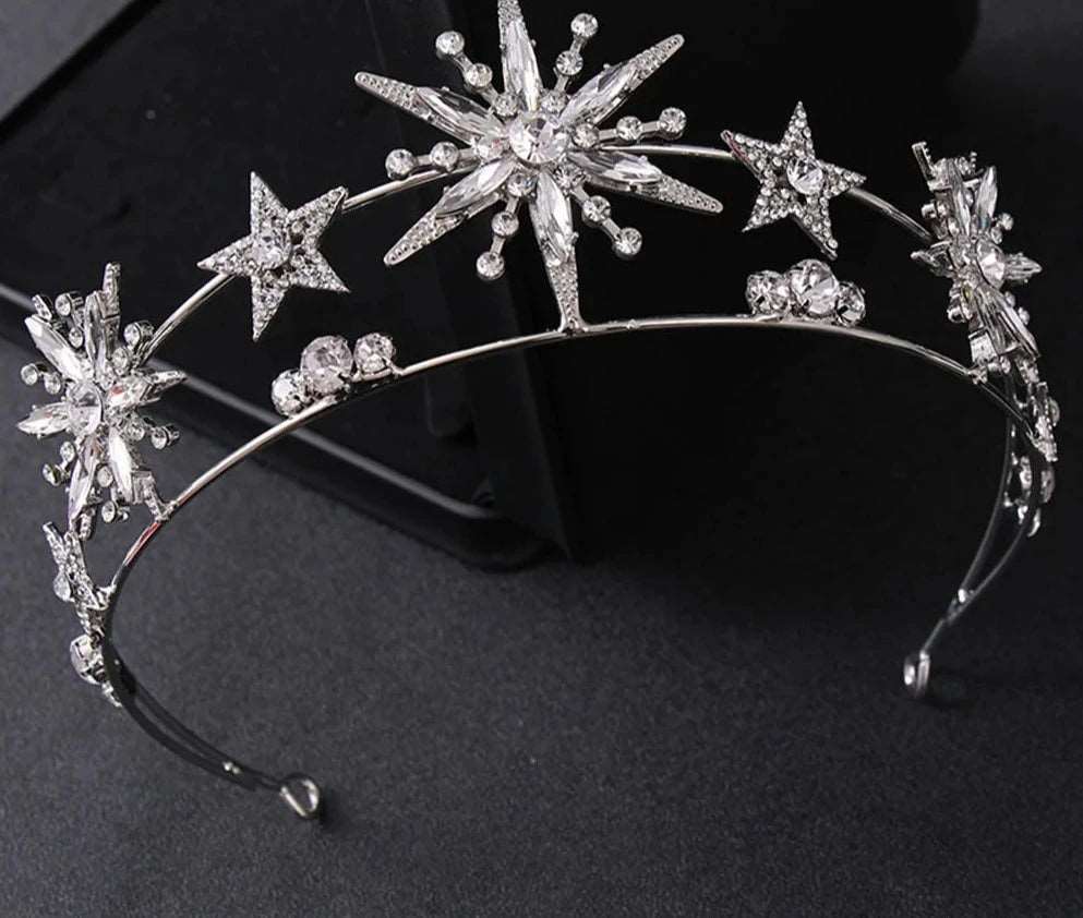 Silver and Crystal star bridal ballet and YAGP tiara