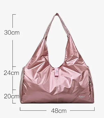 pink shiny yoga and dance bag