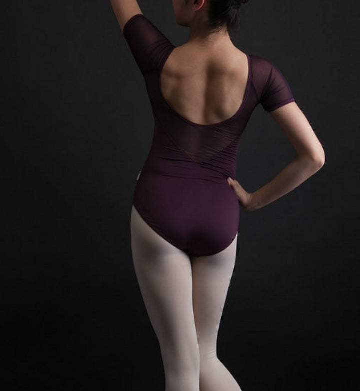 The Nadia Leotard mesh short sleeved