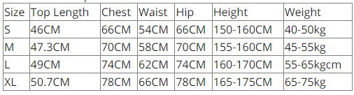 size chart for long sleeve leotard