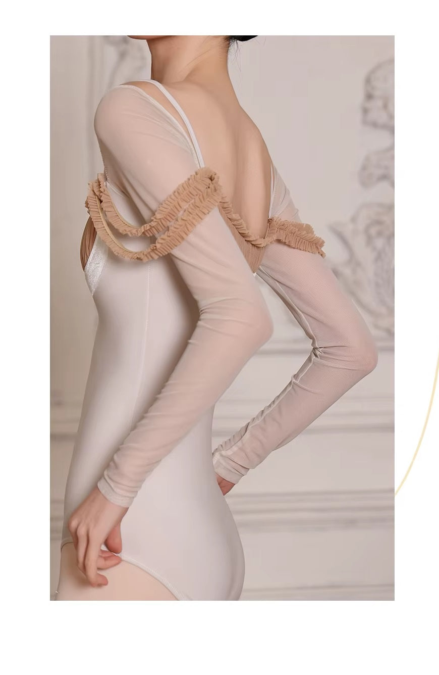 white long sleeve leotard marie antoinette