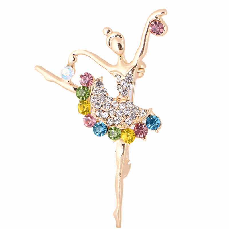 Crystal Ballerina brooch pin
