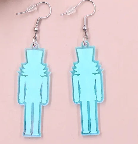 back of pink nutcracker earrings ballet