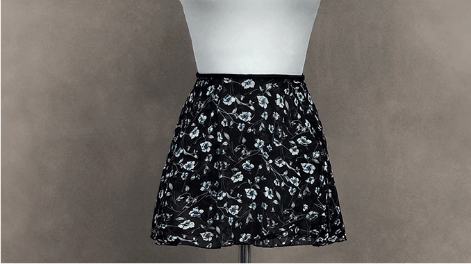Black and white floral ballet skirt