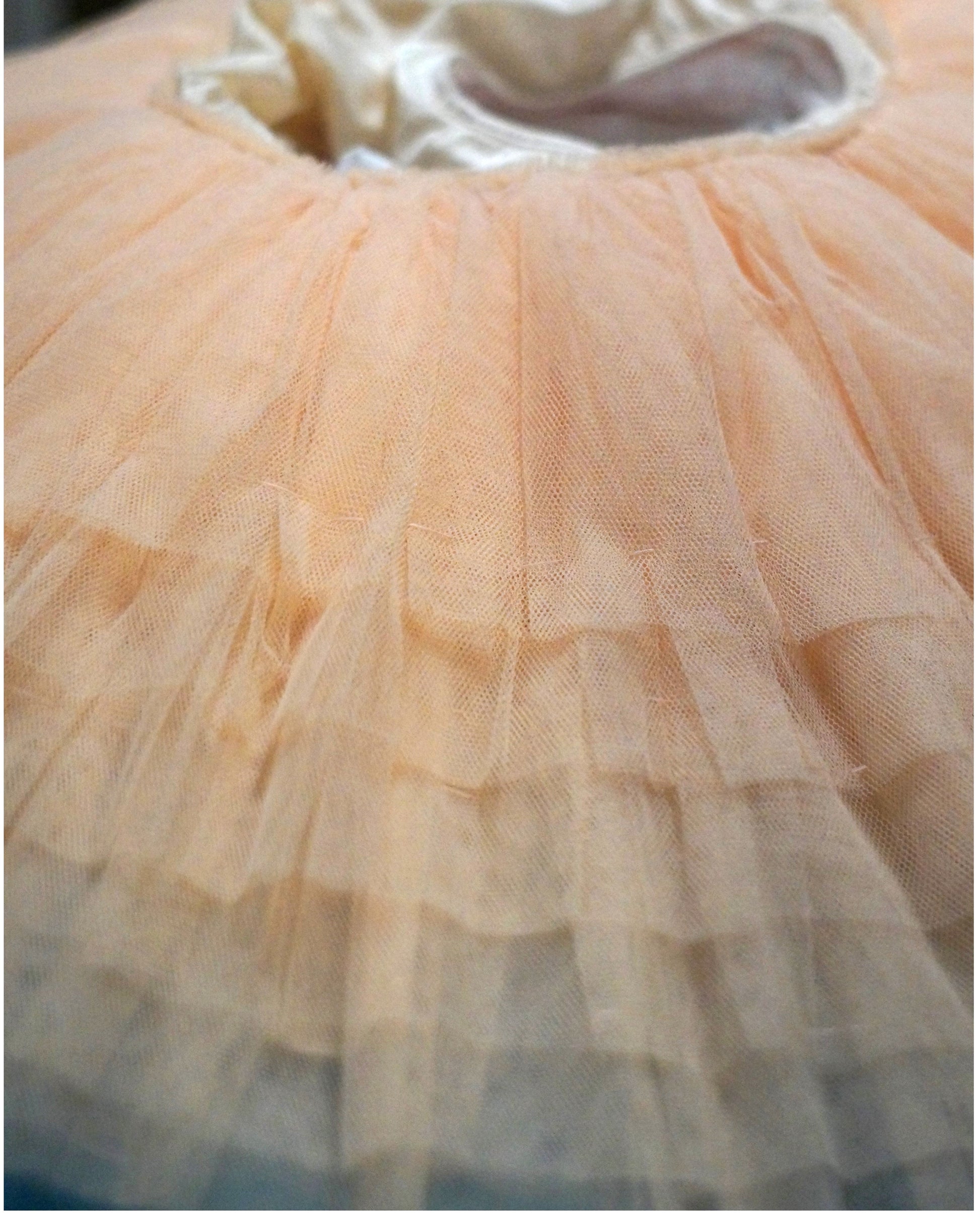 botton of peach colored ballet tutu YAGP