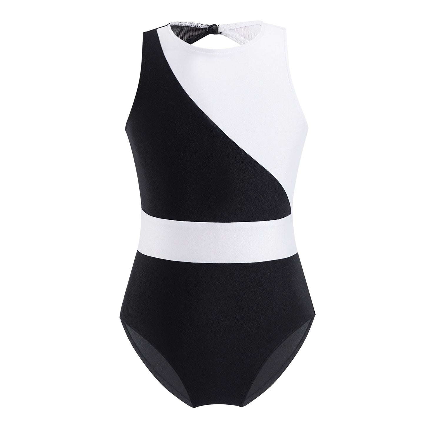 maillot blanco y negro sin mangas para niños