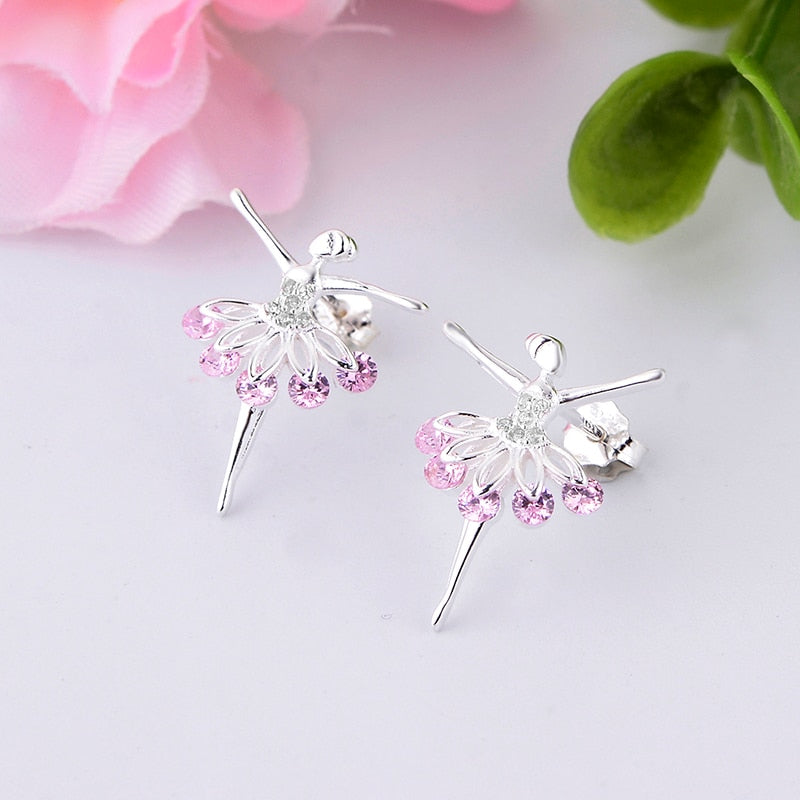 Les Boucles D'oreilles Ballerine Rose