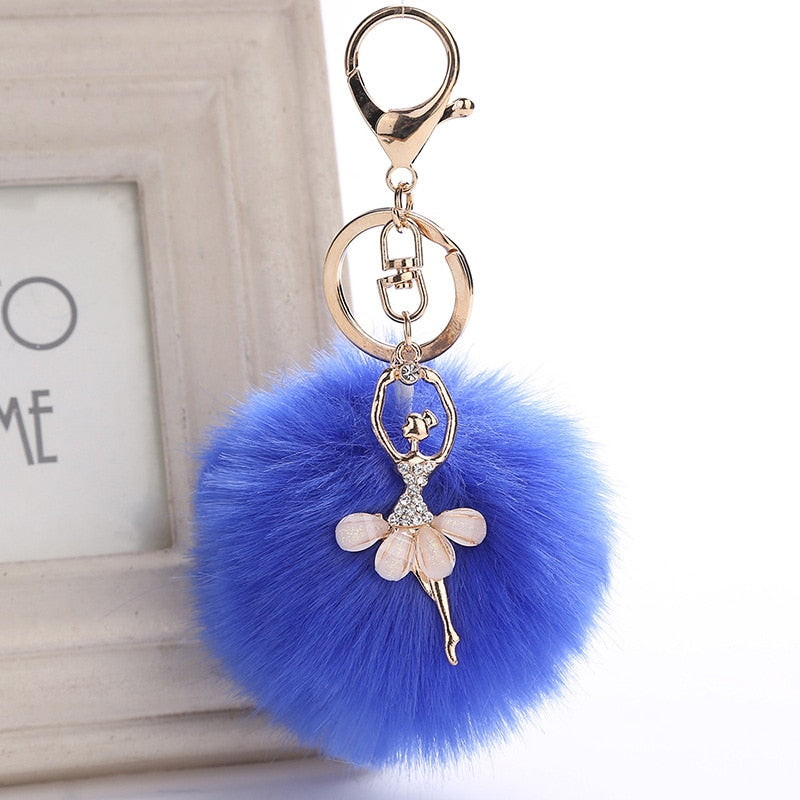 Pom Pom Ballerina Key Chain