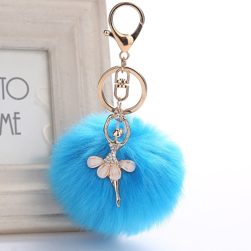 Pom Pom Ballerina Key Chain