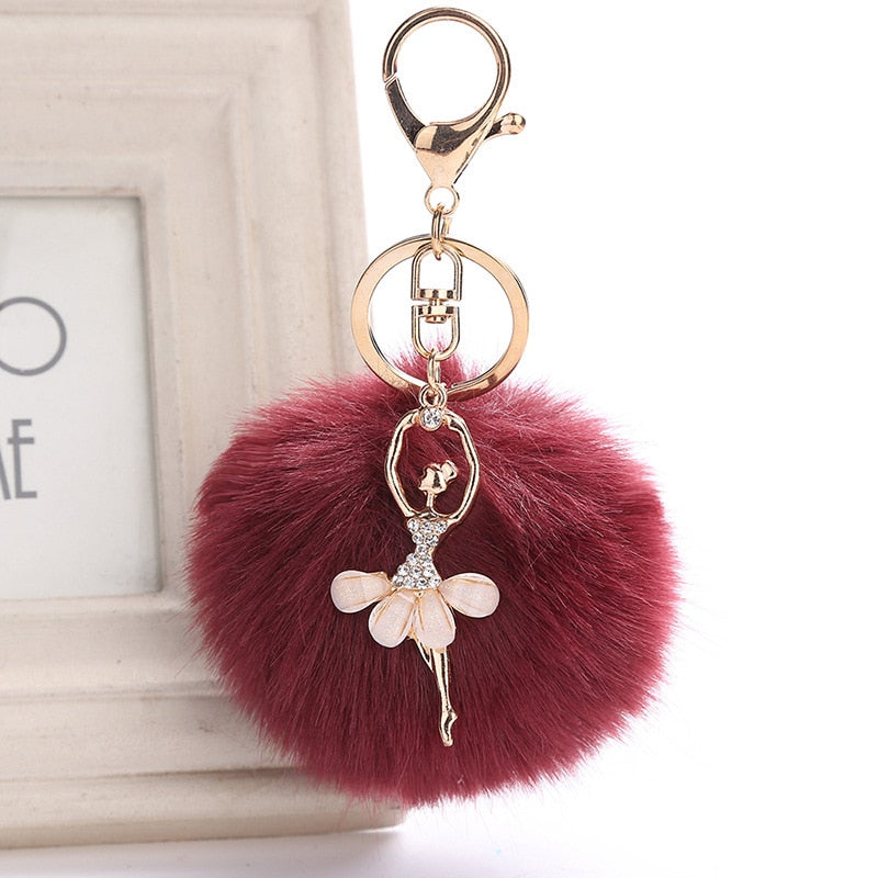 Pom Pom Ballerina Schlüsselanhänger – Einzigartiges Ballettzubehör – Panache Ballet Boutique