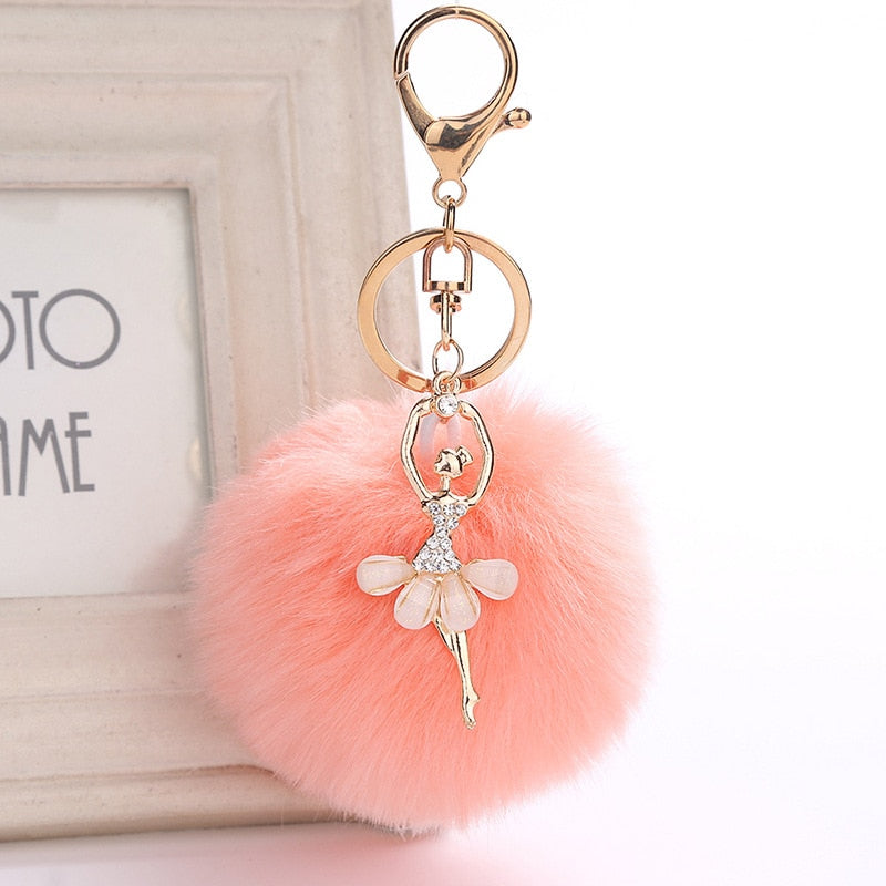 Pom Pom Ballerina Key Chain