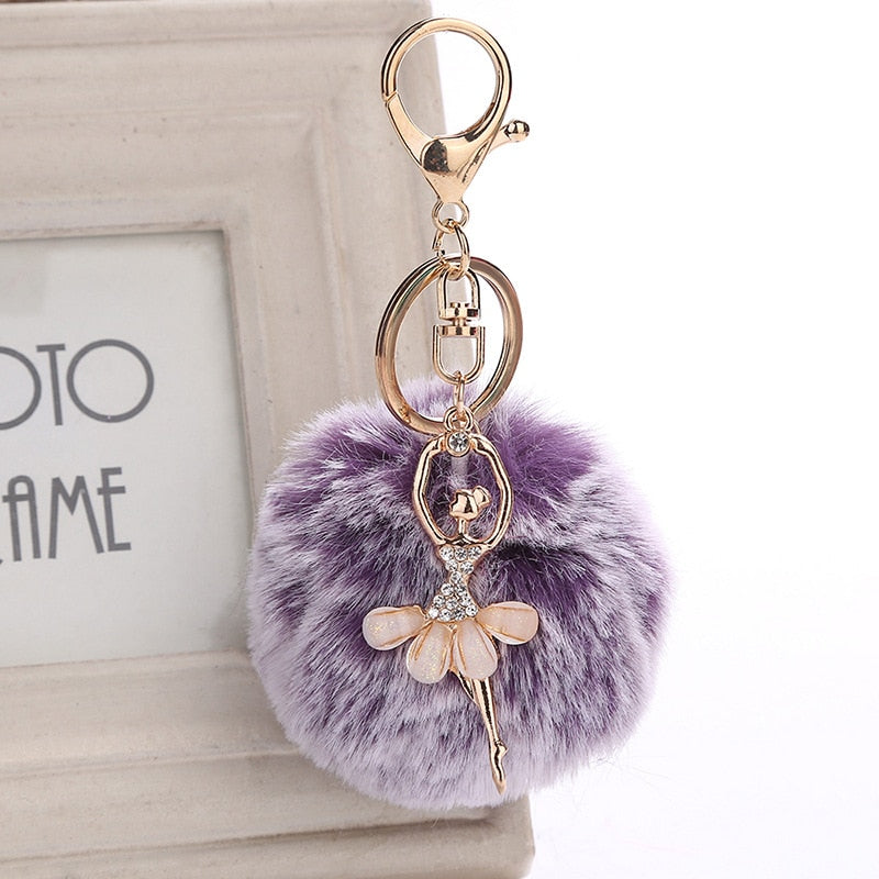 Pom Pom Ballerina Key Chain - Unique Ballet Accessories - Panache Ballet Boutique