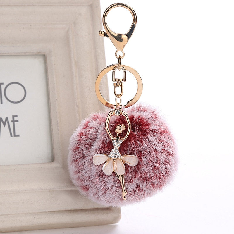 Pom Pom Ballerina Key Chain