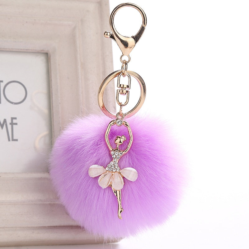 Pom Pom Ballerina Key Chain - Unique Ballet Accessories - Panache Ballet Boutique