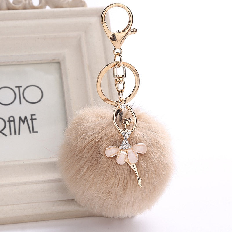 Pom Pom Ballerina Key Chain