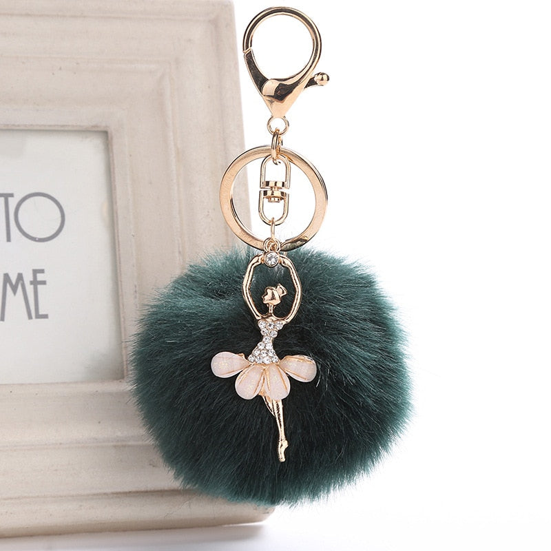 Pom Pom Ballerina Key Chain