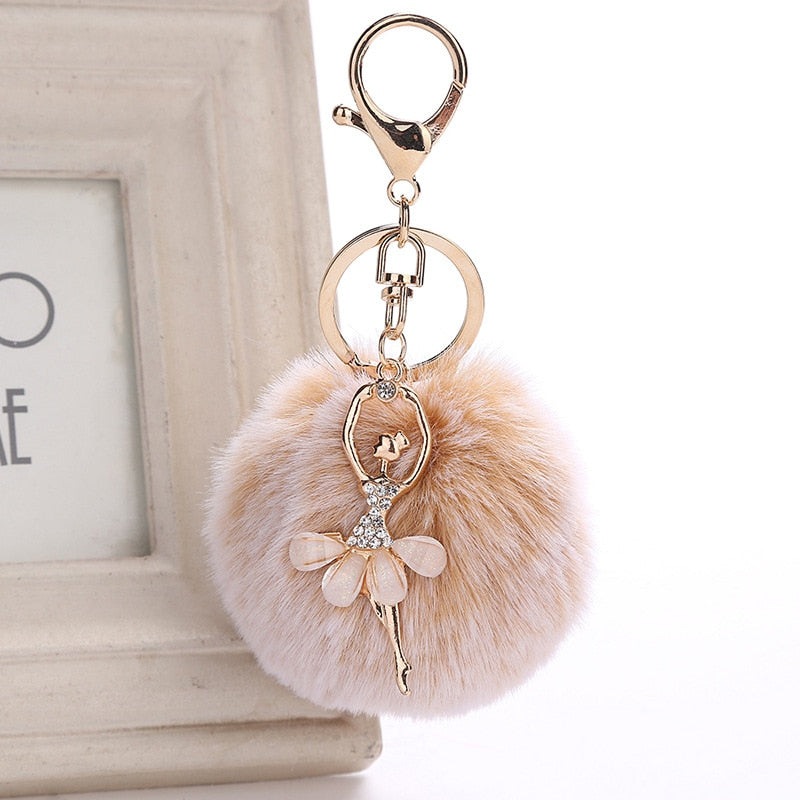 Pom Pom Ballerina Key Chain