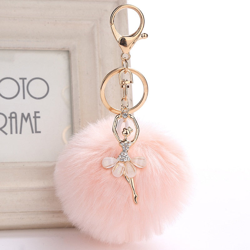 Pom Pom Ballerina Key Chain