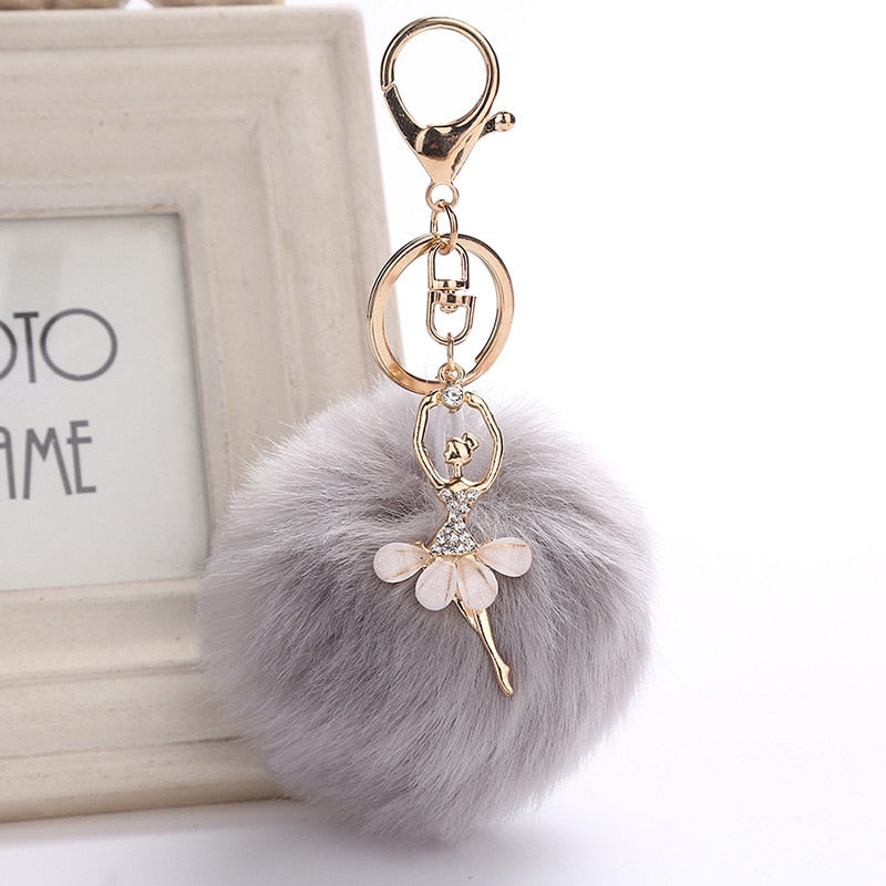 Pom Pom Ballerina Key Chain