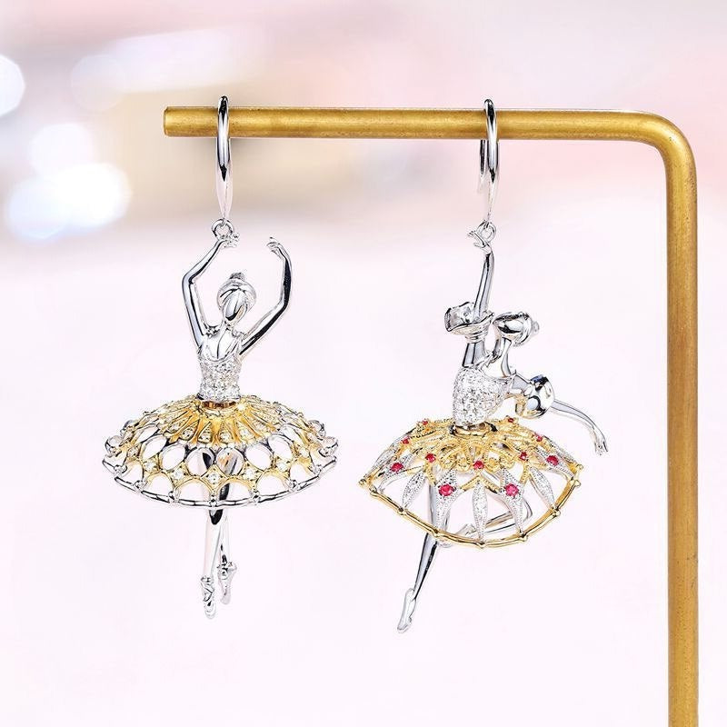 925 silver ballerina earrings