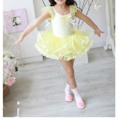 little girls yellow tutu dress