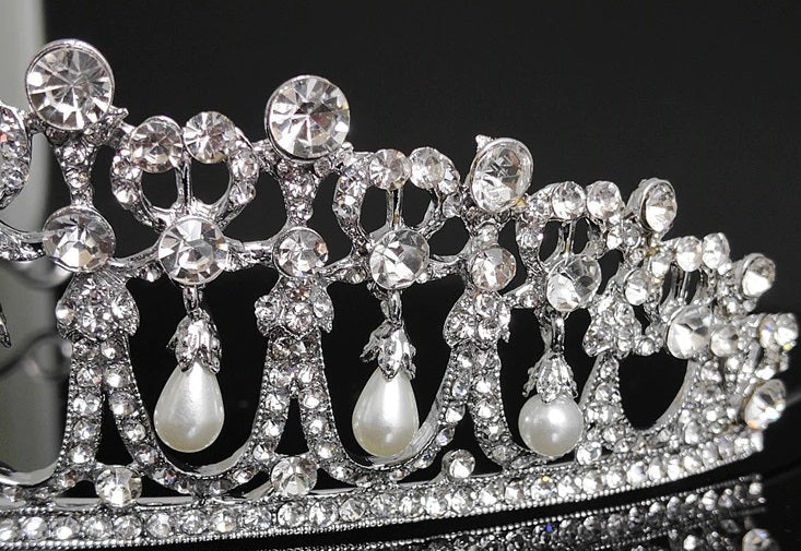 Front of Crystal and pearl princess diana style tiara YAGP