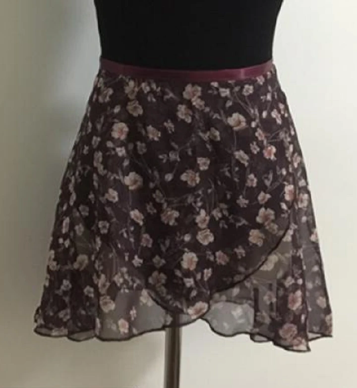 brown floral ballet skirt