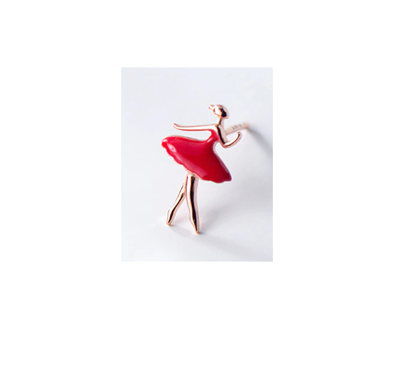 rote Ballerina-Ohrstecker