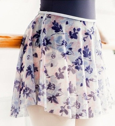 front of blue floral ballet skirt